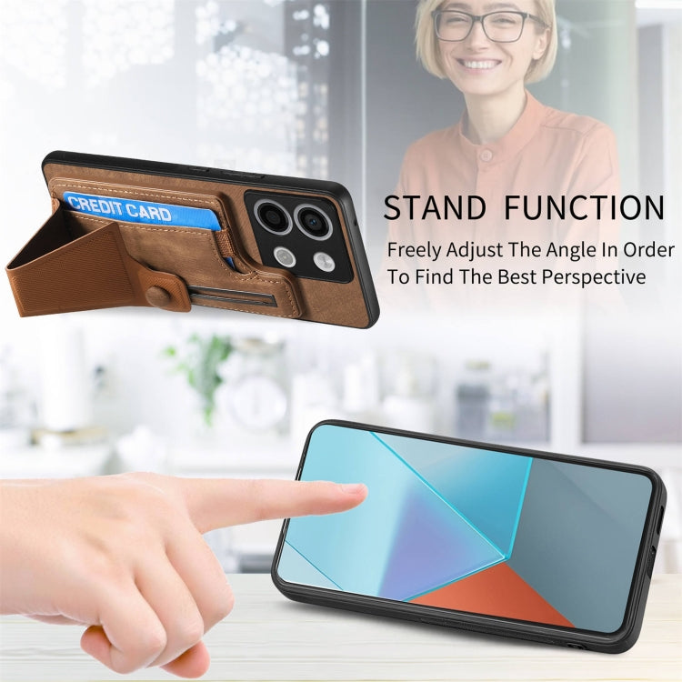 For Xiaomi Redmi Note 13 5G II K-shaped Slide Holder Card Slot Phone Case