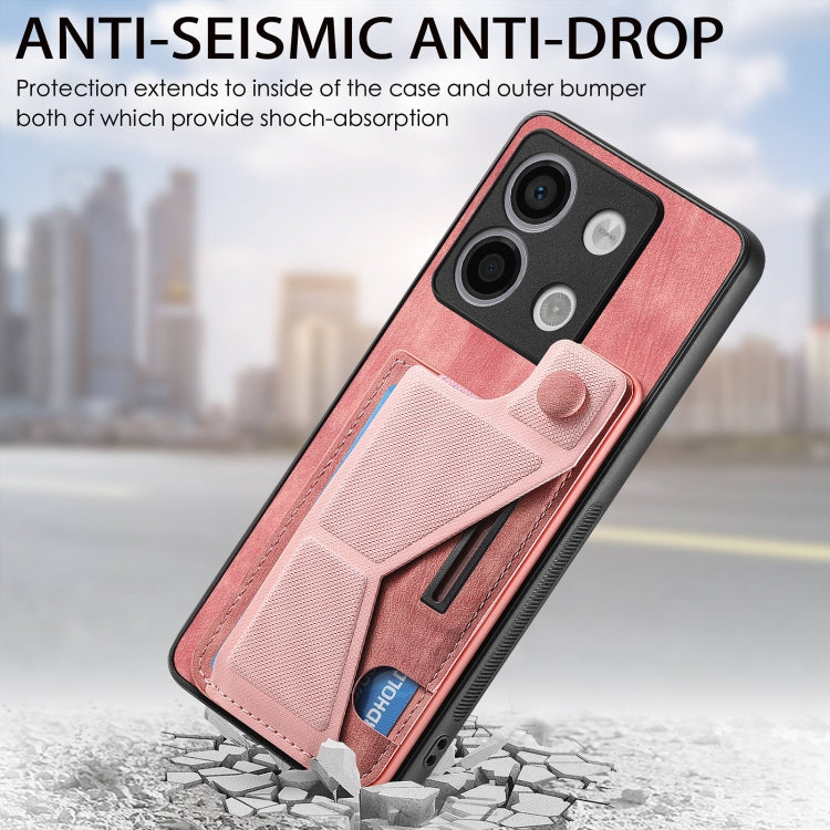 For Xiaomi Redmi Note 13 5G II K-shaped Slide Holder Card Slot Phone Case