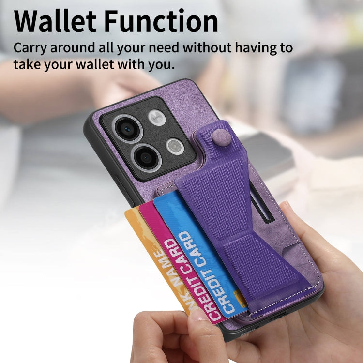 For Xiaomi Redmi Note 13 5G II K-shaped Slide Holder Card Slot Phone Case