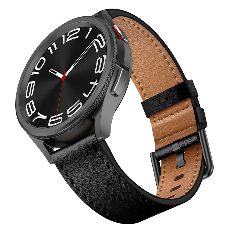 For Garmin Vivoactive 3 20mm Metal Button Switch Leather Watch Band