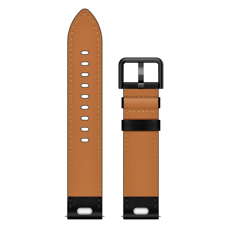 For Garmin Vivoactive 3 20mm Metal Button Switch Leather Watch Band