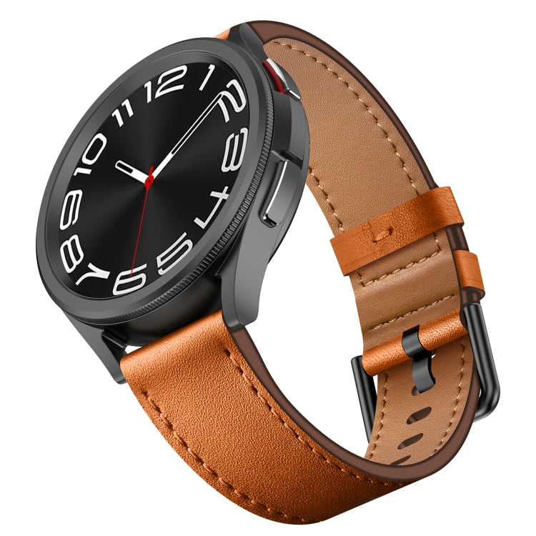For Garmin Vivoactive 3 20mm Metal Button Switch Leather Watch Band