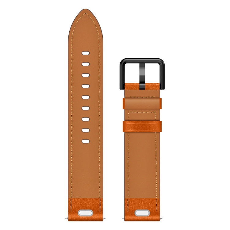 For Garmin Vivoactive 3 20mm Metal Button Switch Leather Watch Band