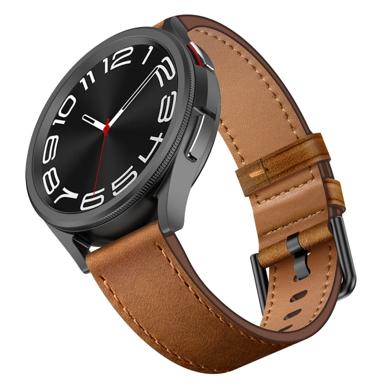 For Garmin Vivoactive 3 20mm Metal Button Switch Leather Watch Band