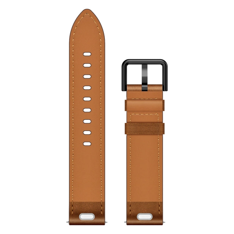 For Garmin Vivoactive 3 20mm Metal Button Switch Leather Watch Band