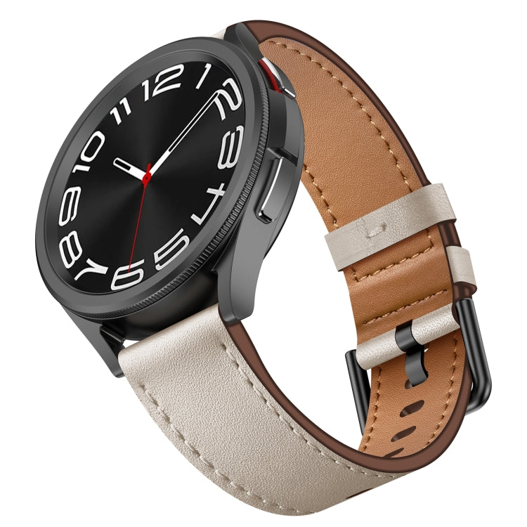 For Garmin Vivoactive 3 20mm Metal Button Switch Leather Watch Band
