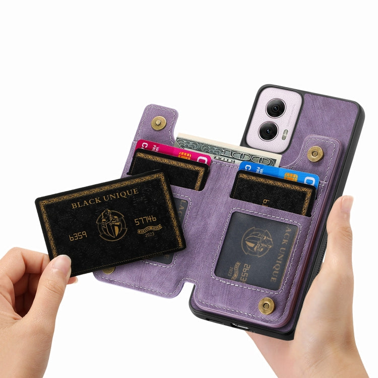 For Motorola G Power 5G 2024 Retro Leather Zipper Wallet Back Phone Case
