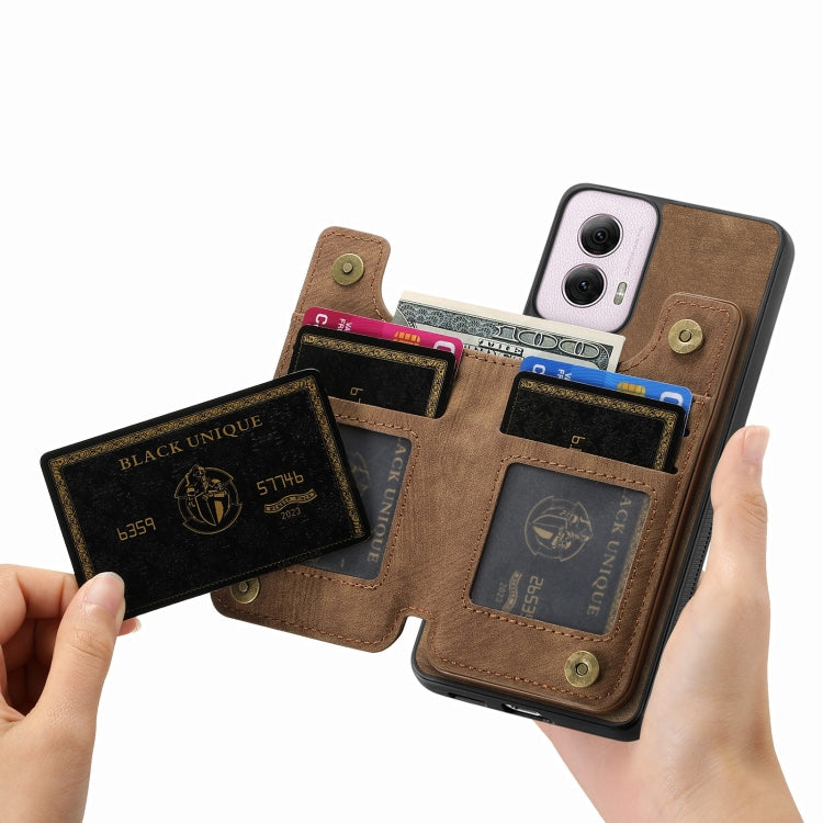 For Motorola G Power 5G 2024 Retro Leather Zipper Wallet Back Phone Case