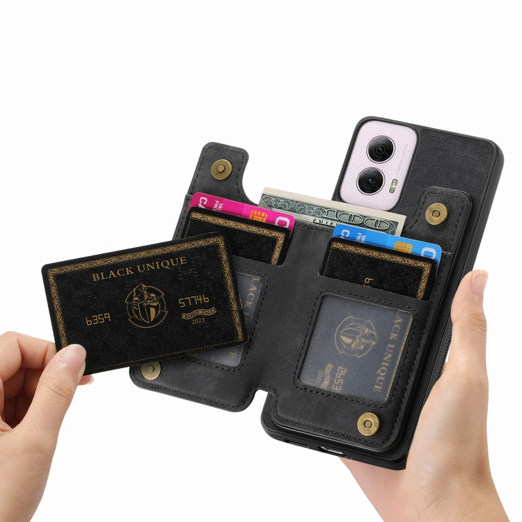 For Motorola G Power 5G 2024 Retro Leather Zipper Wallet Back Phone Case