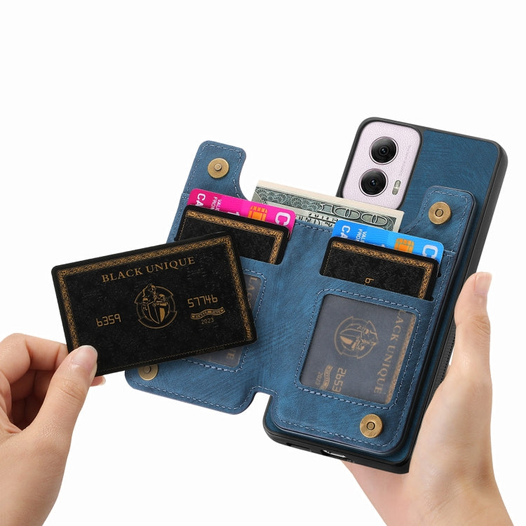 For Motorola G Power 5G 2024 Retro Leather Zipper Wallet Back Phone Case