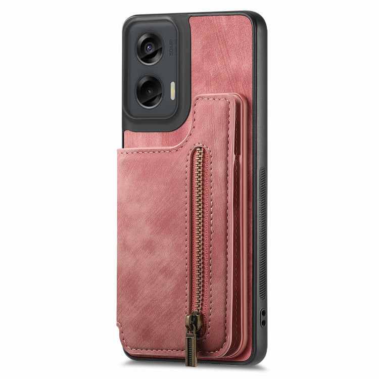 For Motorola G Stylus 5G 2024 Retro Leather Zipper Wallet Back Phone Case
