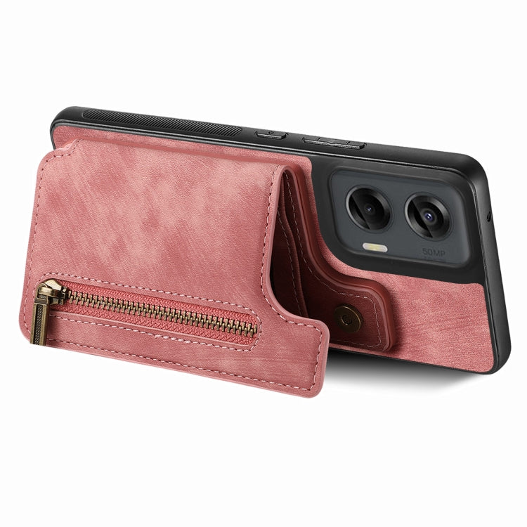 For Motorola G Stylus 5G 2024 Retro Leather Zipper Wallet Back Phone Case