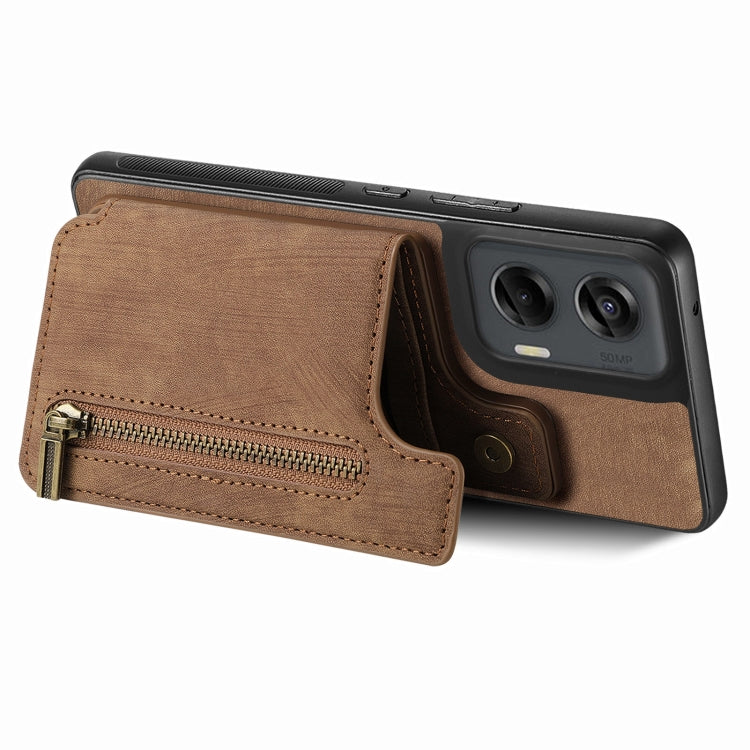 For Motorola G Stylus 5G 2024 Retro Leather Zipper Wallet Back Phone Case
