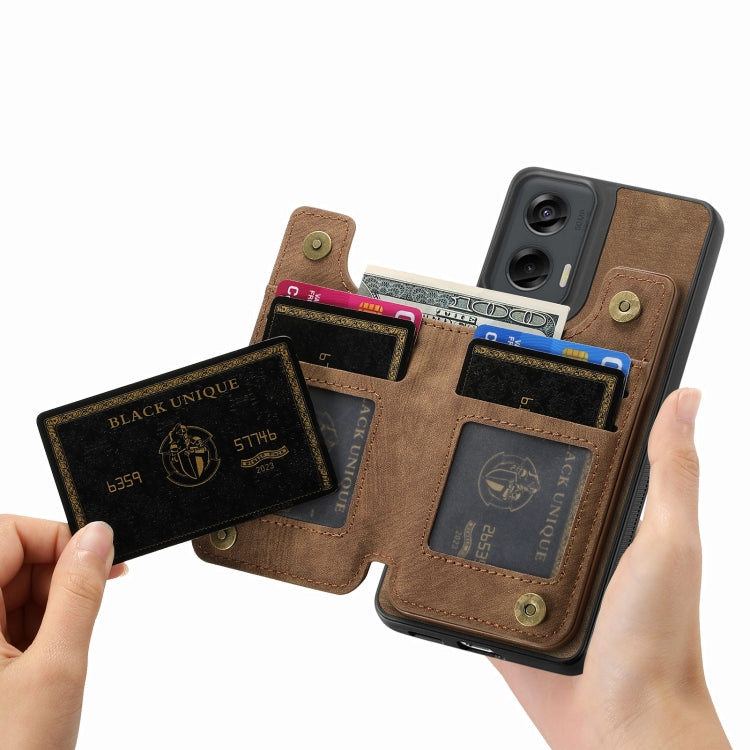 For Motorola G Stylus 5G 2024 Retro Leather Zipper Wallet Back Phone Case