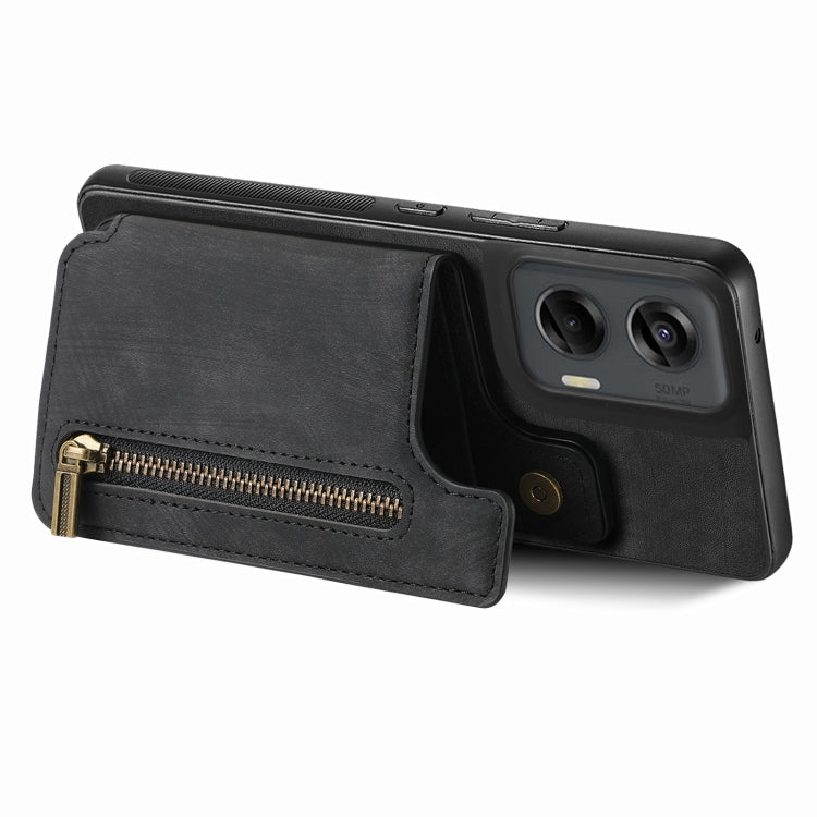 For Motorola G Stylus 5G 2024 Retro Leather Zipper Wallet Back Phone Case