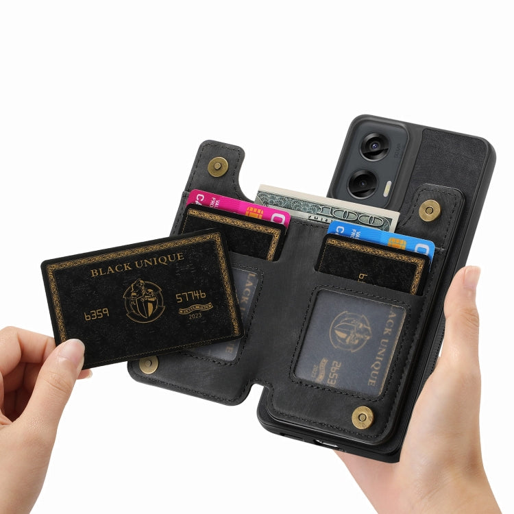 For Motorola G Stylus 5G 2024 Retro Leather Zipper Wallet Back Phone Case