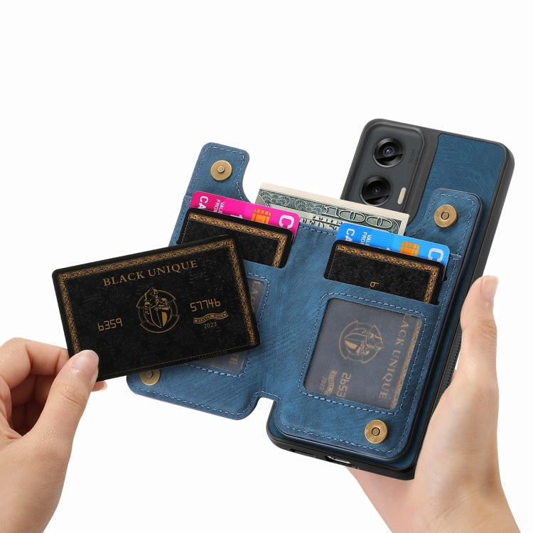 For Motorola G Stylus 5G 2024 Retro Leather Zipper Wallet Back Phone Case