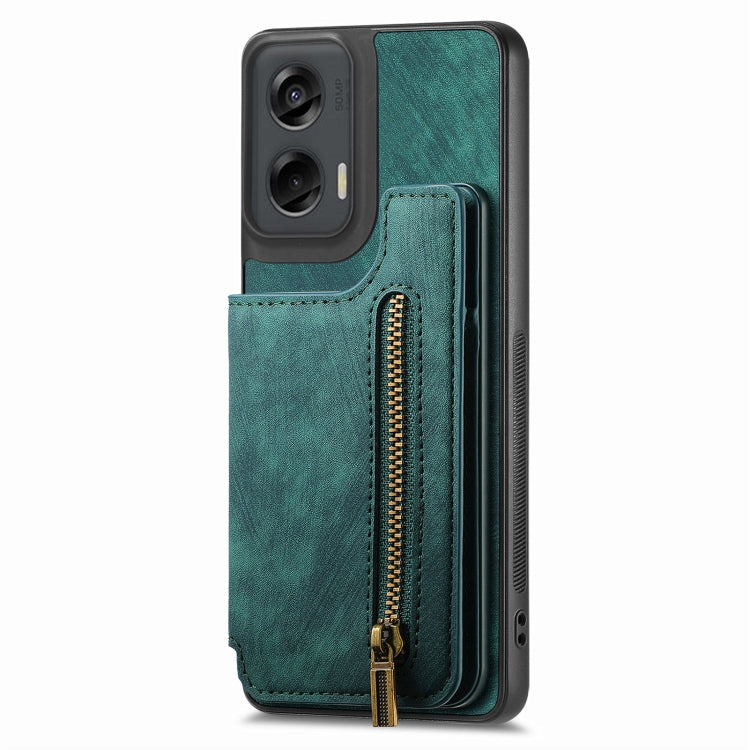 For Motorola G Stylus 5G 2024 Retro Leather Zipper Wallet Back Phone Case