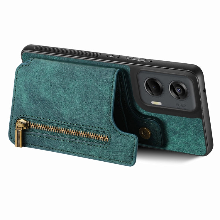 For Motorola G Stylus 5G 2024 Retro Leather Zipper Wallet Back Phone Case