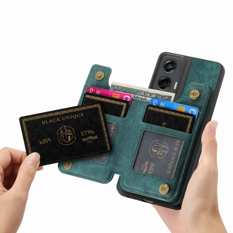 For Motorola G Stylus 5G 2024 Retro Leather Zipper Wallet Back Phone Case