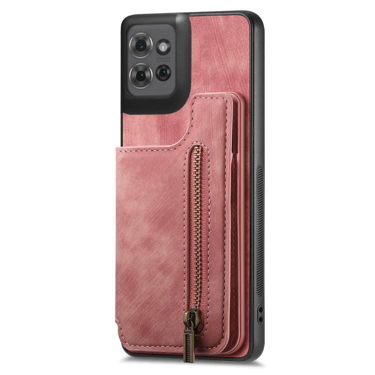 For Motorola Moto G Power 2025 5G Retro Leather Zipper Wallet Back Phone Case