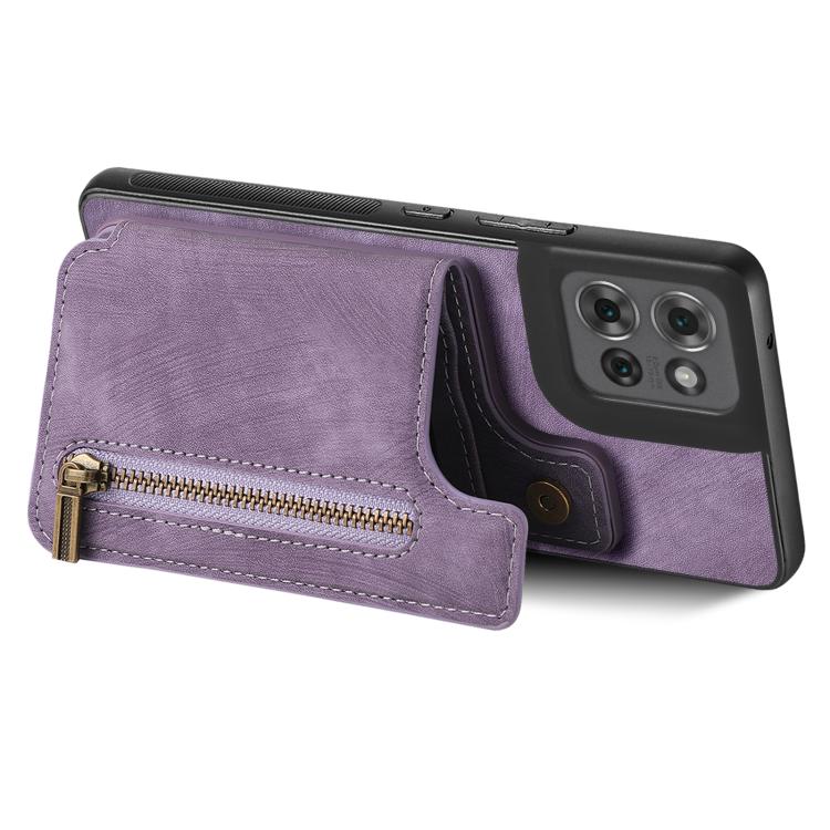 For Motorola Moto G Power 2025 5G Retro Leather Zipper Wallet Back Phone Case