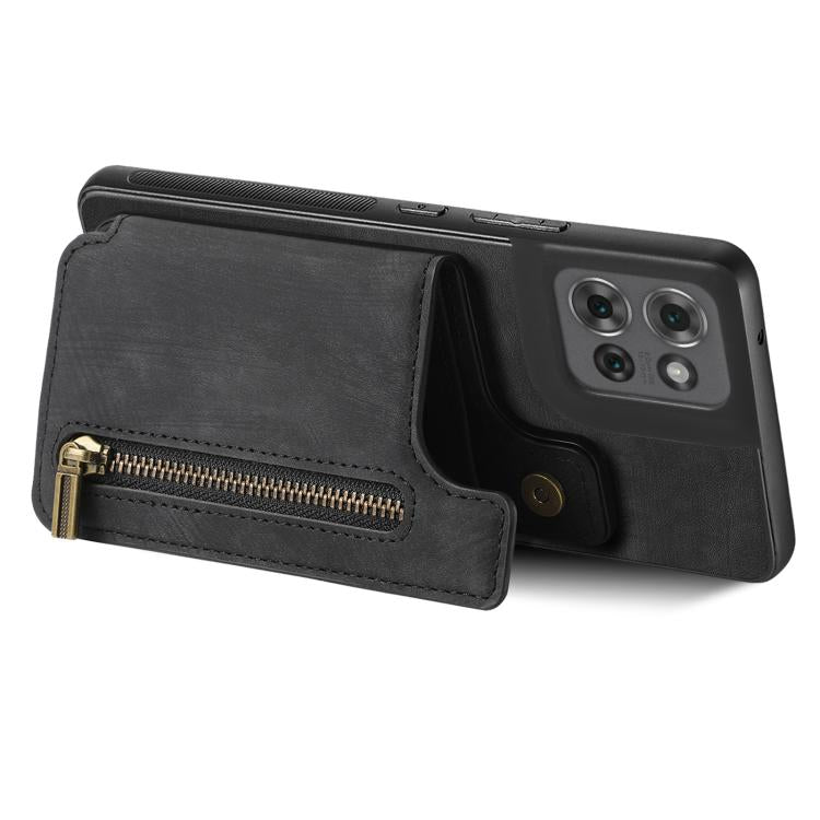 For Motorola Moto G Power 2025 5G Retro Leather Zipper Wallet Back Phone Case