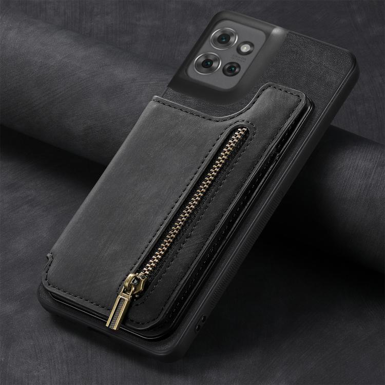 For Motorola Moto G Power 2025 5G Retro Leather Zipper Wallet Back Phone Case