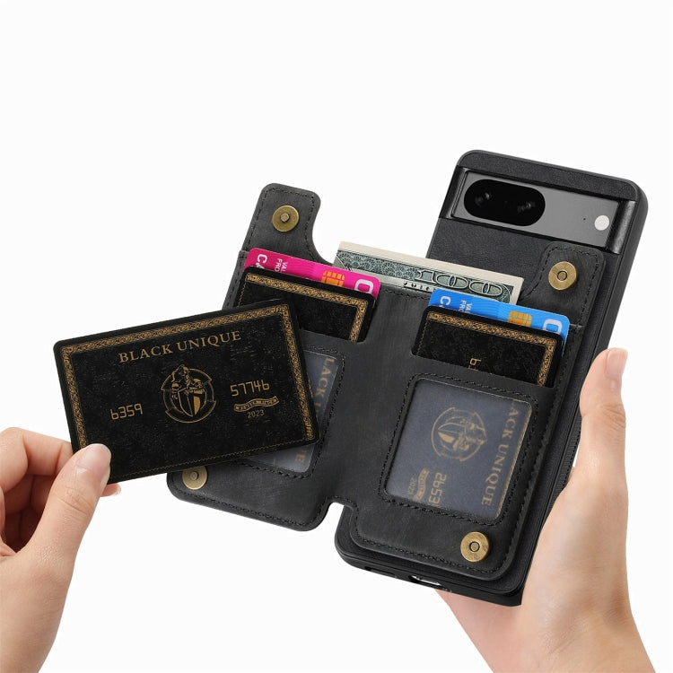 For Google Pixel 6 Retro Leather Zipper Wallet Back Phone Case