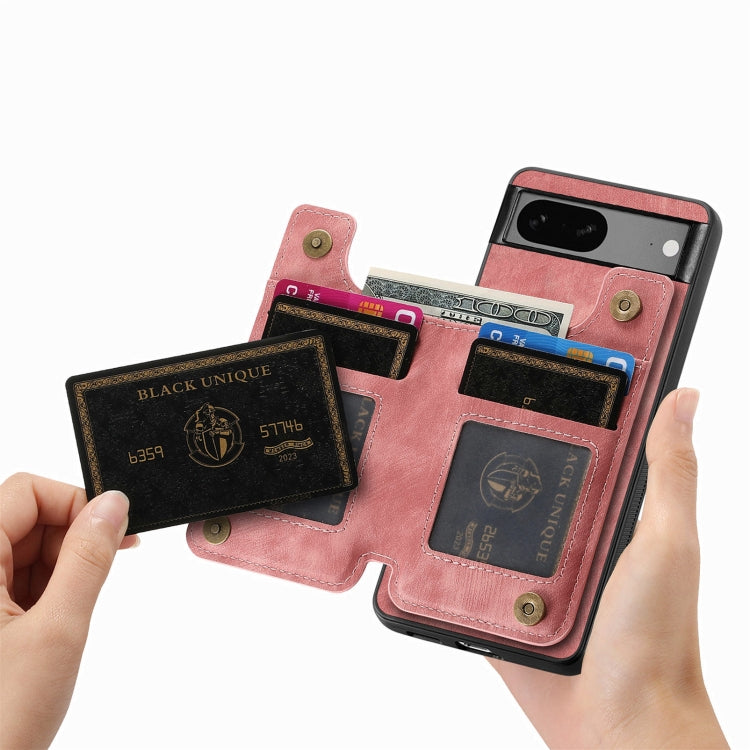 For Google Pixel 6a Retro Leather Zipper Wallet Back Phone Case