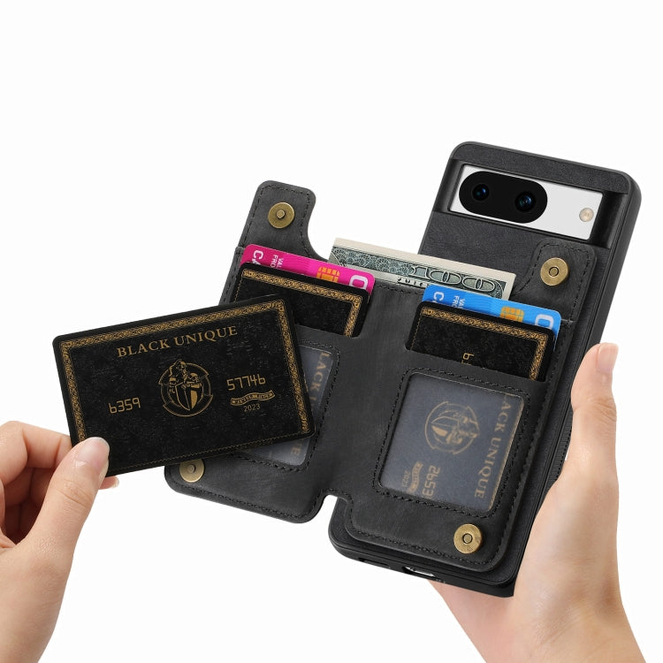 For Google Pixel 8 Pro Retro Leather Zipper Wallet Back Phone Case