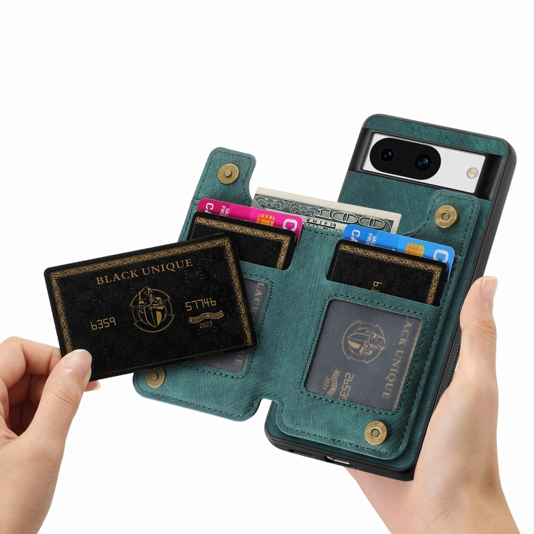 For Google Pixel 8 Pro Retro Leather Zipper Wallet Back Phone Case