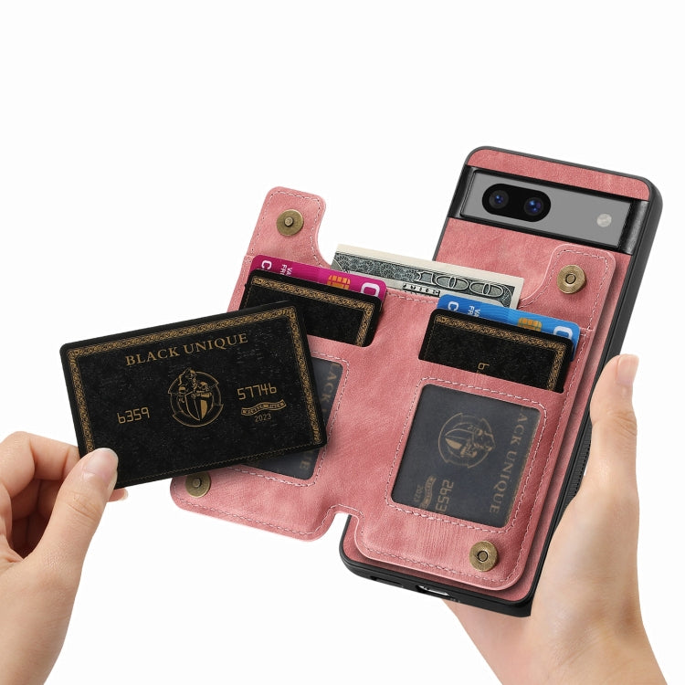 For Google Pixel 7 Retro Leather Zipper Wallet Back Phone Case