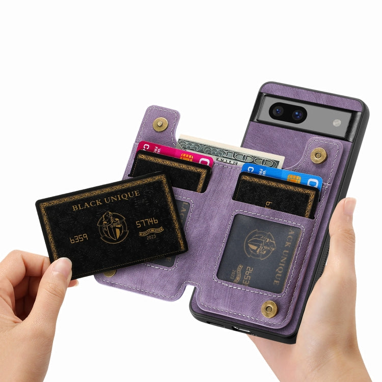 For Google Pixel 7 Retro Leather Zipper Wallet Back Phone Case
