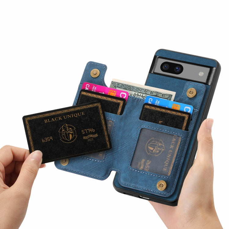 For Google Pixel 7 Retro Leather Zipper Wallet Back Phone Case
