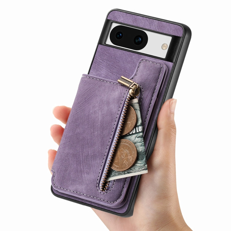 For Google Pixel 9 / 9 Pro Retro Leather Zipper Wallet Back Phone Case