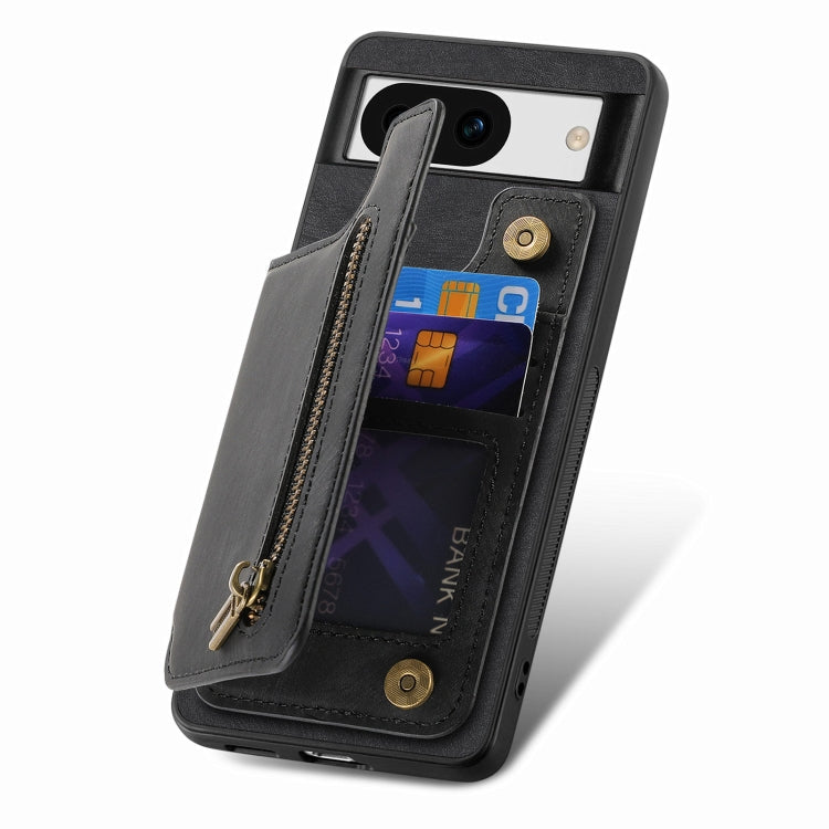 For Google Pixel 9 / 9 Pro Retro Leather Zipper Wallet Back Phone Case