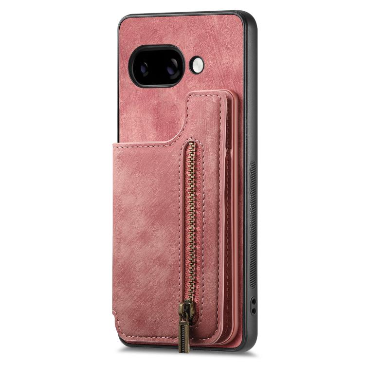 For Google Pixel 9a Retro Leather Zipper Wallet Back Phone Case