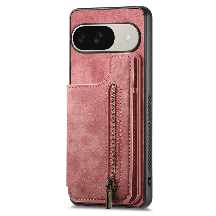For Google Pixel 10 / 10 Pro Retro Leather Zipper Wallet Back Phone Case