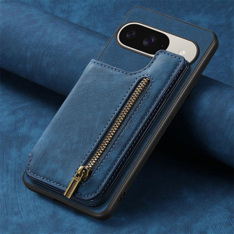 For Google Pixel 10 / 10 Pro Retro Leather Zipper Wallet Back Phone Case