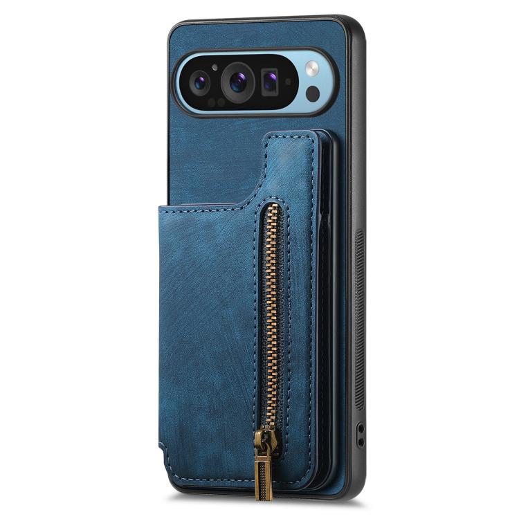 For Google Pixel 10 Pro XL Retro Leather Zipper Wallet Back Phone Case