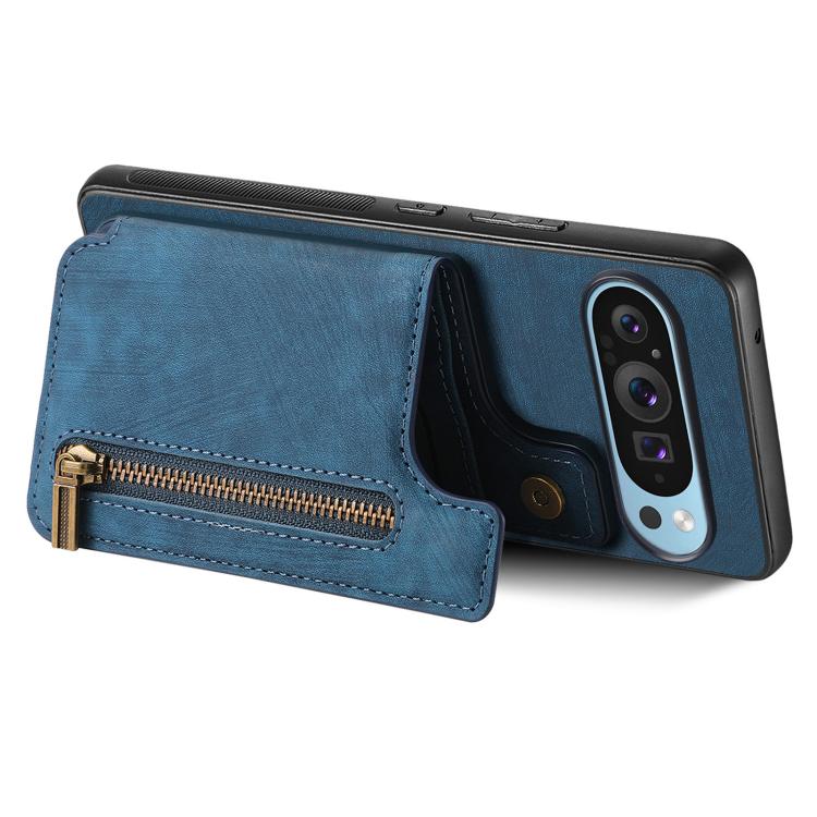 For Google Pixel 10 Pro XL Retro Leather Zipper Wallet Back Phone Case