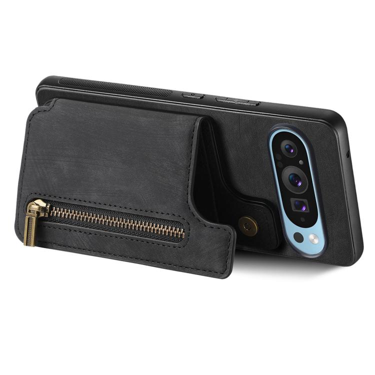 For Google Pixel 10 Pro XL Retro Leather Zipper Wallet Back Phone Case
