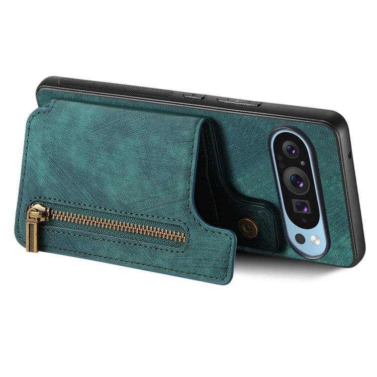 For Google Pixel 10 Pro XL Retro Leather Zipper Wallet Back Phone Case
