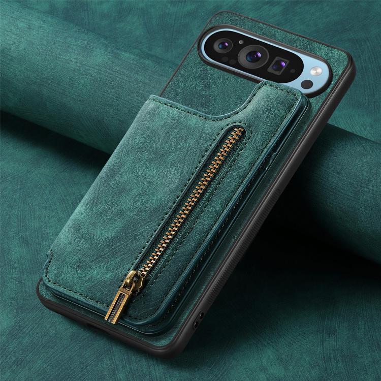 For Google Pixel 10 Pro XL Retro Leather Zipper Wallet Back Phone Case