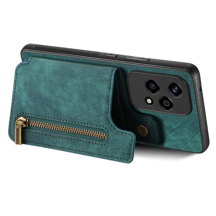 For Honor 50 Retro Leather Zipper Wallet Back Phone Case