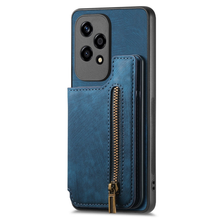 For Honor 50 SE Retro Leather Zipper Wallet Back Phone Case