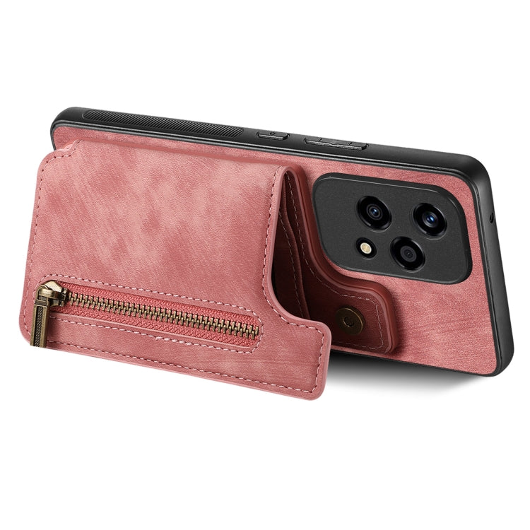 For Honor 70 Retro Leather Zipper Wallet Back Phone Case