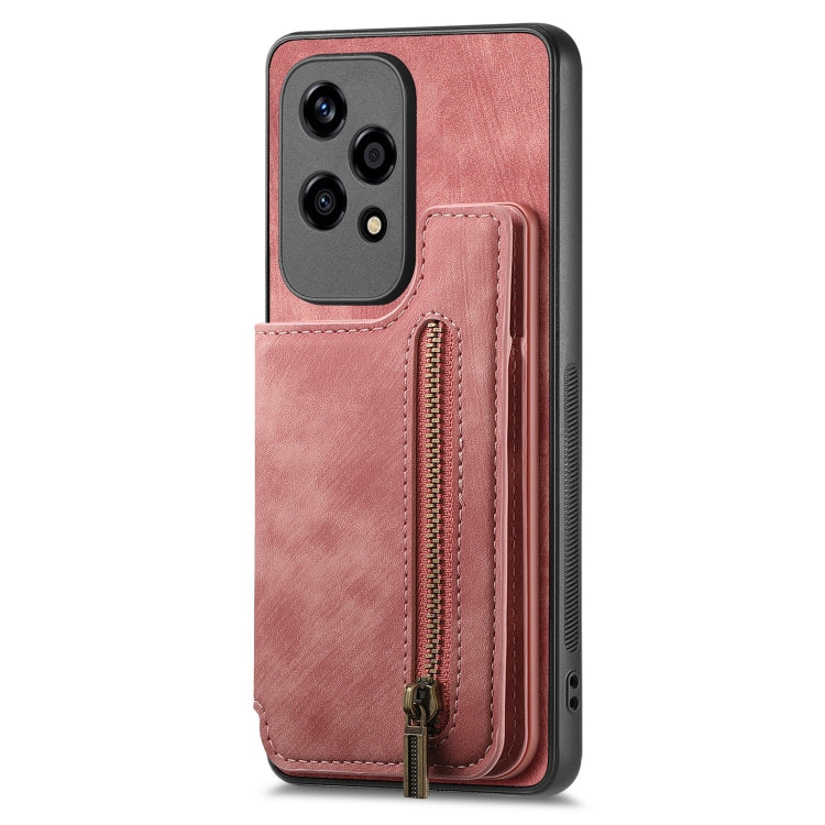 For Honor 80 SE Retro Leather Zipper Wallet Back Phone Case