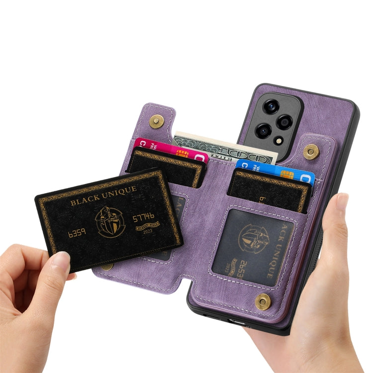 For Honor 80 Pro Retro Leather Zipper Wallet Back Phone Case